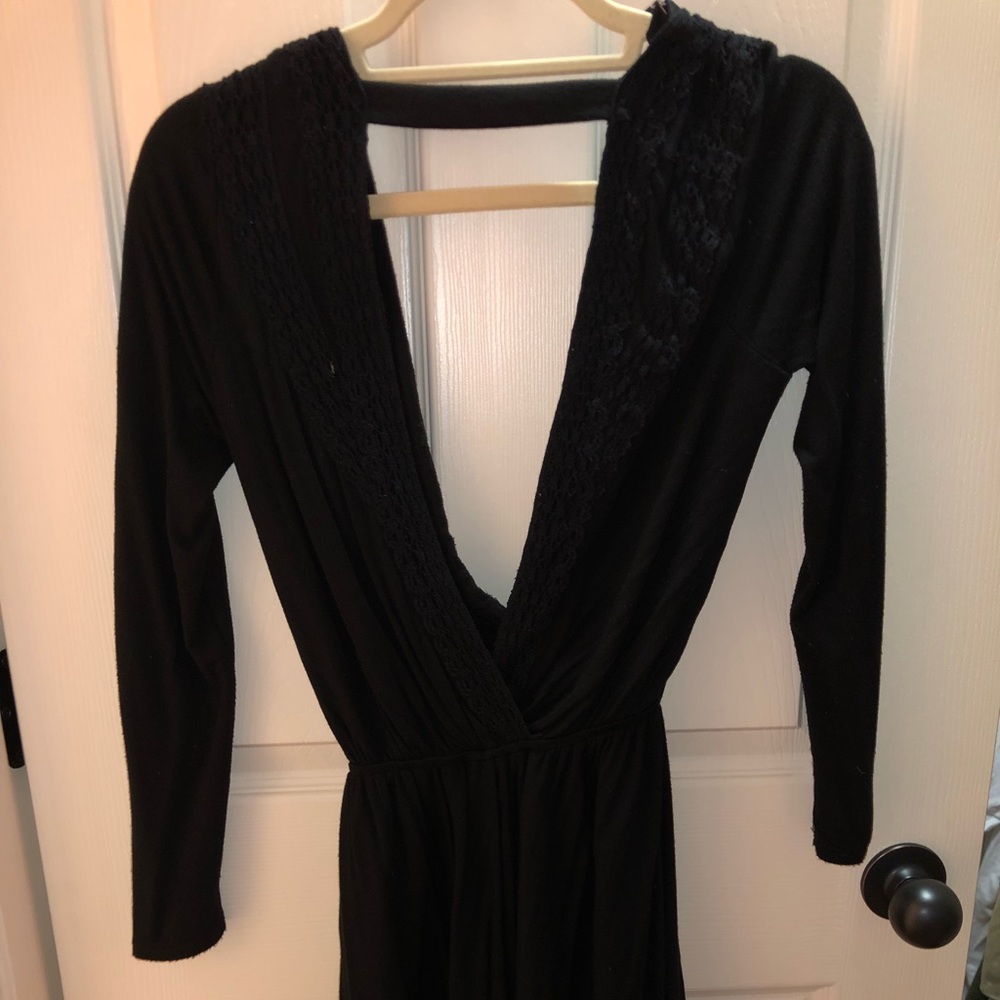 Black long sleeved romper
